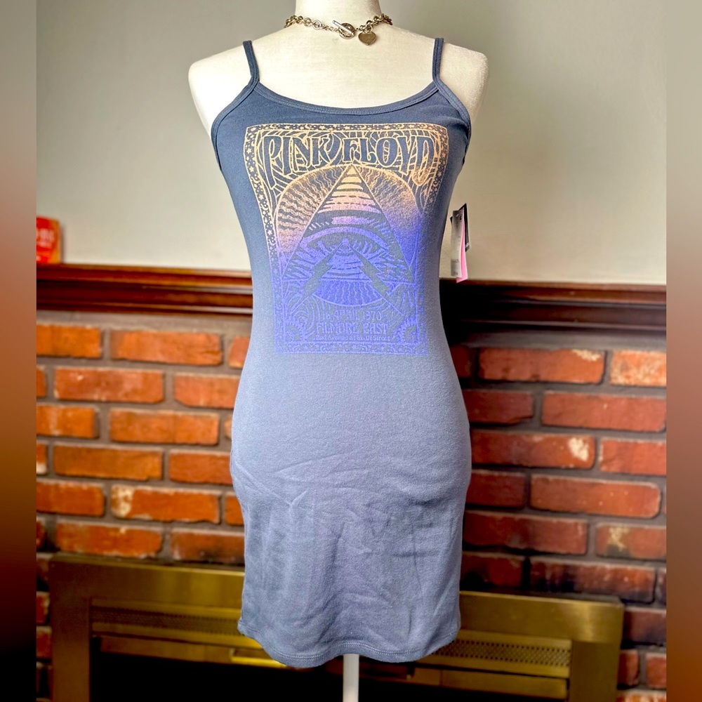 New 💥 Womens Pink Floyd Graphic Tank Dress